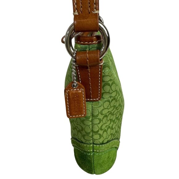 Vintage Coach Lime Green Signature Crossbody Bag Y2K - Picture 4 of 14